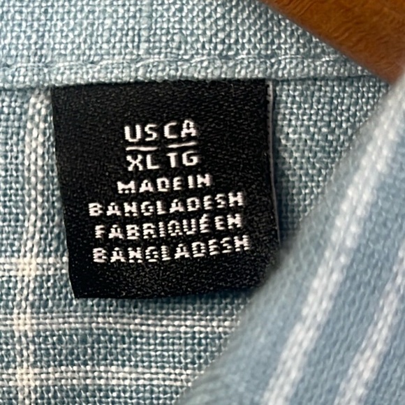 Saks Fifth Ave Black Label 100% Linen Men’s Button Up Shirt Size XL - Picture 6 of 10